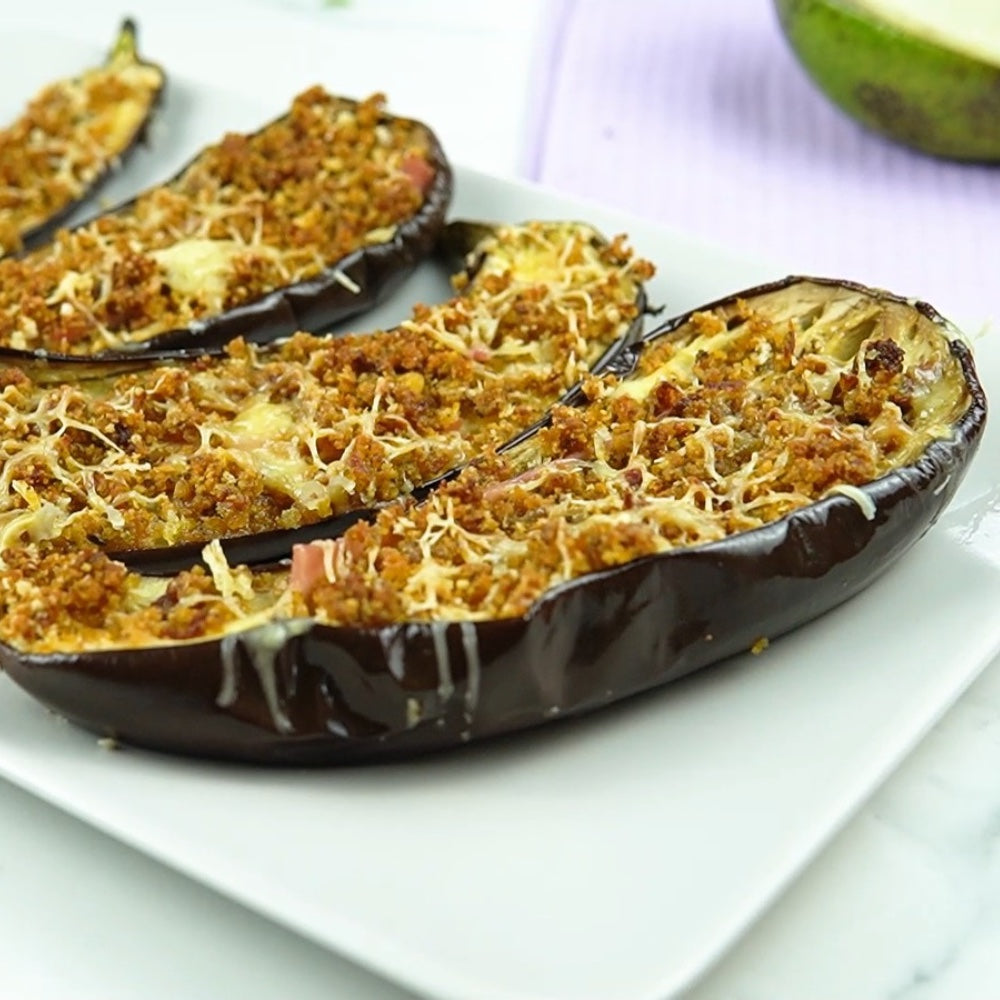 Scamorza-Stuffed Aubergines